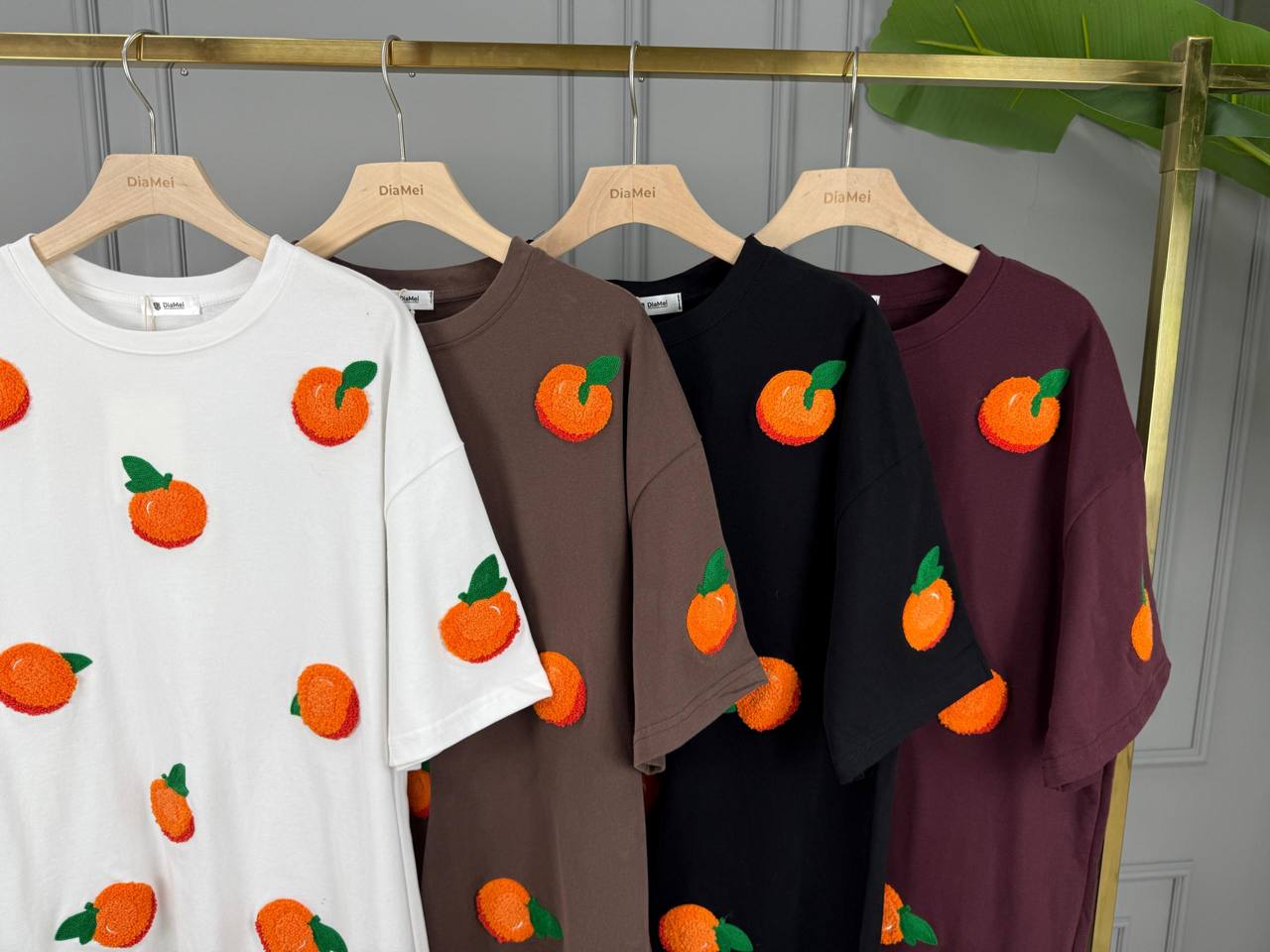 🌟 Фабричные футболки с вышивкой апельсинов 🍊